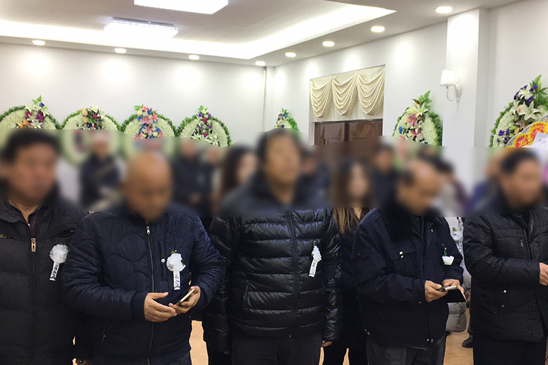 一条龙服务追悼会现场