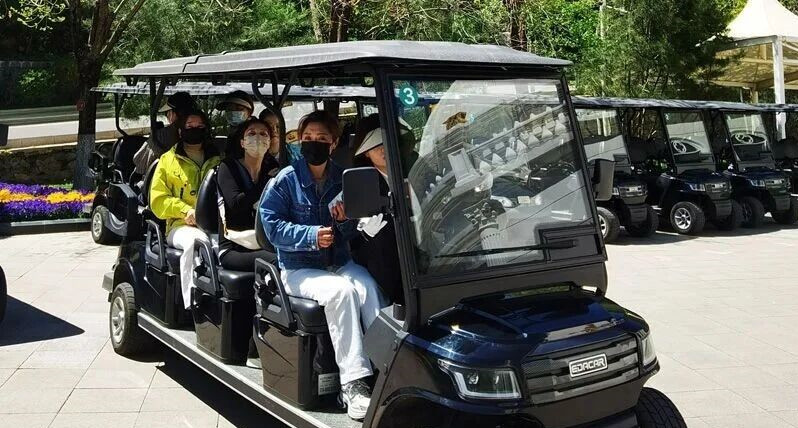 乘观光车去墓区看